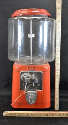 Acorn 5 cent peanut/ candy vending machine w/ key - 8