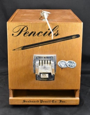 Seaboard Pencil Co. Inc. "Pencils" vending machine w/ key