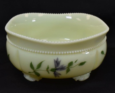 Custard Glass Georgia Gem 7 pc. berry, floral decorated - 3