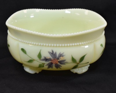 Custard Glass Georgia Gem 7 pc. berry, floral decorated - 4