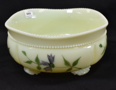 Custard Glass Georgia Gem 7 pc. berry, floral decorated - 5