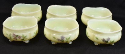 Custard Glass Georgia Gem 7 pc. berry, floral decorated - 9