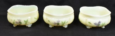 Custard Glass Georgia Gem 7 pc. berry, floral decorated - 10