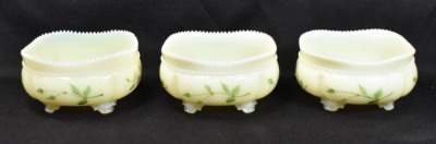 Custard Glass Georgia Gem 7 pc. berry, floral decorated - 13