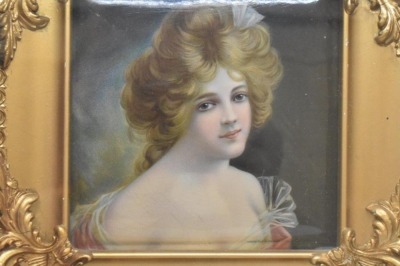 19th C German KPM portrait porcelain plaque, copyrighted 1907 by The Meek Co. - 3