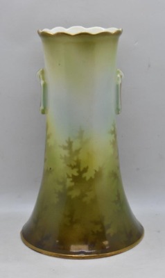 Mrkd. R.S. Prussia 7" scenic vase, Woman in swing II - 4