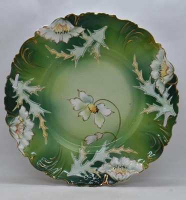 Mrkd. Germany Saxe Altenburg 10.5"d plate, floral decoration - 3