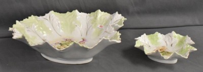 Handpainted porcelain 7 pc. berry set, mixed florals - 3