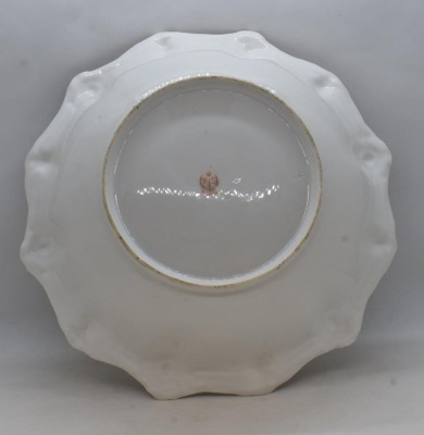 R.S. Prussia Ribbon and Jewel Mold 10.5"d bowl, Melon Eaters, red mark - 6