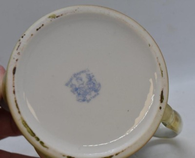 Royal Bayreuth 4.5"h creamer, Peacock, blue mark - 6