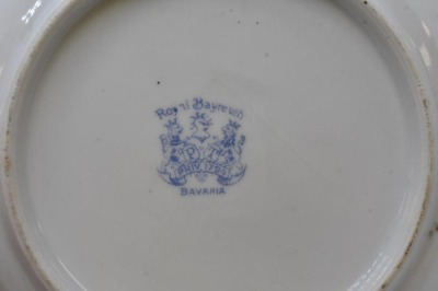 Royal Bayreuth souvenir 3.5"h creamer and 4.25"d underplate, Highland Sheep, blue mark - 10