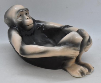 Royal Bayreuth figural Monkey ashtray, blue mark - 2