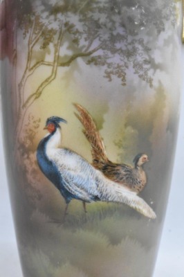 R.S. Suhl Mold 3 8" vase, Chinese pheasants - 5