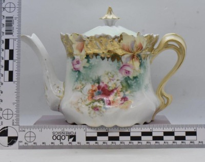 R.S. Prussia Mold 514 3 pc. tea set, mixed florals - 9