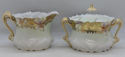 R.S. Prussia Mold 514 3 pc. tea set, mixed florals - 12