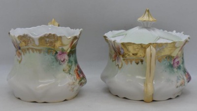 R.S. Prussia Mold 514 3 pc. tea set, mixed florals - 13