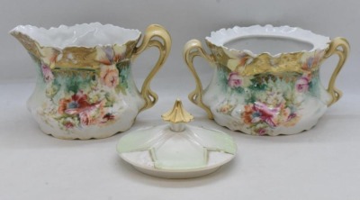 R.S. Prussia Mold 514 3 pc. tea set, mixed florals - 14