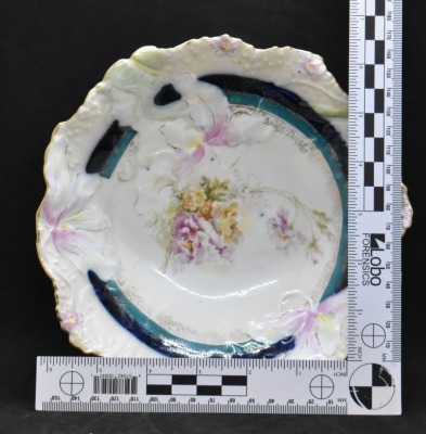 R.S. Prussia Hidden Image 8"d bowl, mixed flowers - 7