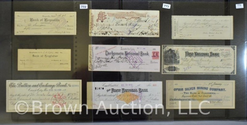 (9) Dated 1890-1901 checks