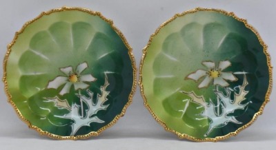 R.S. Prussia Mold 343 5 pc. berry set, floral decoration outlined in gold, circle mold mark - 7