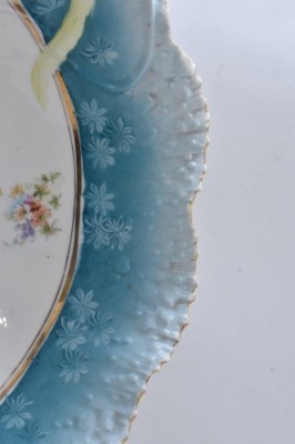 R.S. Prussia Hidden Image 10"d bowl, floral design, circle mold mark - 4