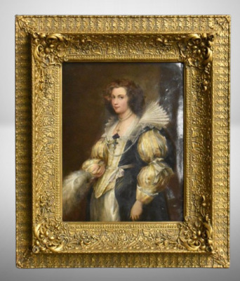 Framed KPM porcelain plaque "Marie-Louise de Tassis"