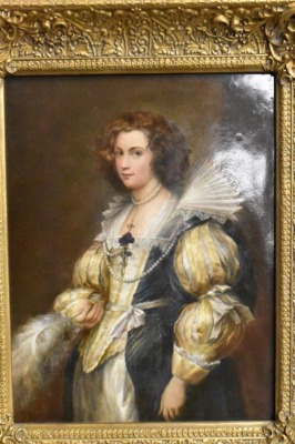 Framed KPM porcelain plaque "Marie-Louise de Tassis" - 2