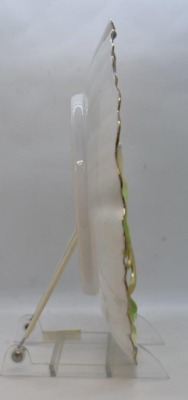 Mrkd. R.S. Germany (Steeple mark) leaf-shaped dish, cattails - 2