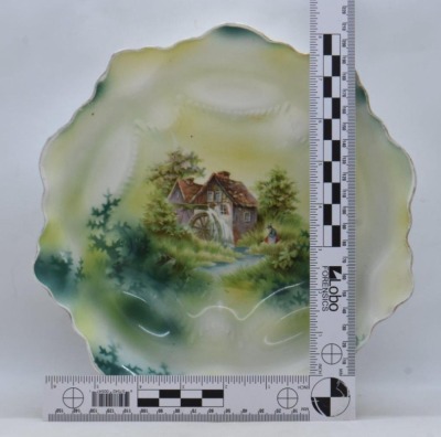 R.S. Prussia 9"d bowl, Mill Scene - 7