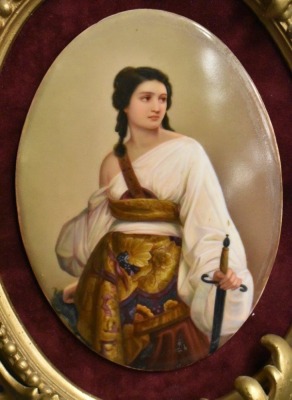 KPM oval porcelain plaque "Judith" mounted on brass framework - 2