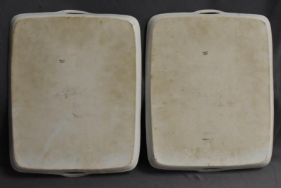 (2) Mrkd. B and Co. France Limoges large trays featuring gorgeous lady portraits, 10" x 13" - 5