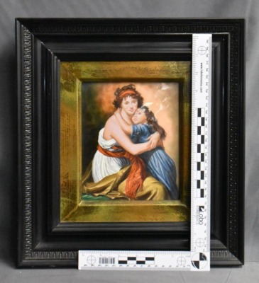 Framed KPM porcelain plaque "LeBrun and Daughter", artist signed - 7