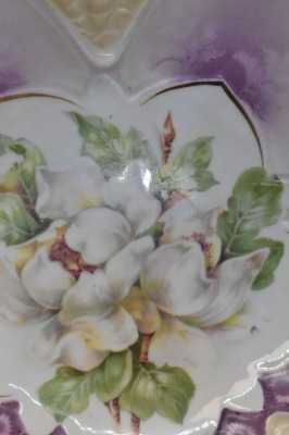 R.S. Prussia Mold 262 10.25"d bowl, Magnolias, red mark - 4