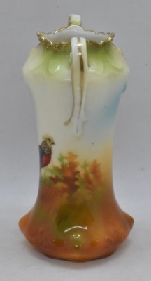 R.S. Prussia 4" cabinet vase, Pheasant, rec mark - 2