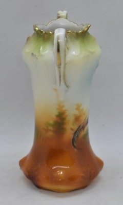 R.S. Prussia 4" cabinet vase, Pheasant, rec mark - 4