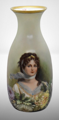 Handpainted porcelain 11.5" vase, Queen Louise portrait