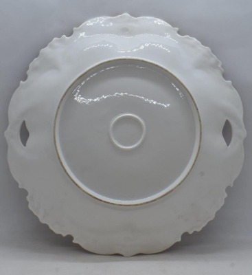 R.S. Prussia Mold 404 10.25"d cake plate, Magnolias, circle mold mark - 4