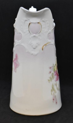 R.S. Prussia Old Mold 9.5"h pitcher, floral design - 2