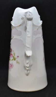 R.S. Prussia Old Mold 9.5"h pitcher, floral design - 4