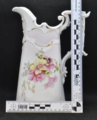 R.S. Prussia Old Mold 9.5"h pitcher, floral design - 7