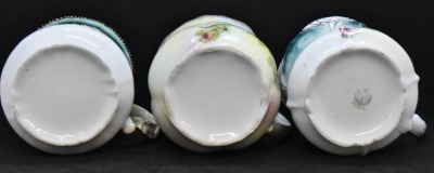 (3) R.S. Prussia 3.5" shaving mugs, all floral, 1-red mark - 5