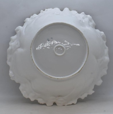 (2) R.S. Prussia Mold 57 10.5"d bowls: 1-pink roses; 1-lilac Clematis, circle mold marks - 4