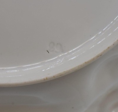 (2) R.S. Prussia Lily Mold 10.5"d bowls, floral designs - 5