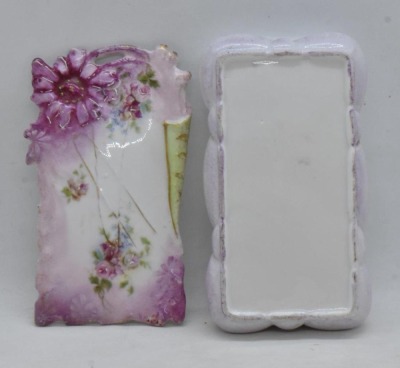 (3) RSP trinket/ match cov. boxes, floral designs and mold - 6