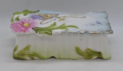 (3) RSP trinket/ match cov. boxes, floral designs and mold - 17