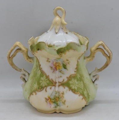 (3) Handpainted porcelain sugar bowls, different decorations and molds - 2