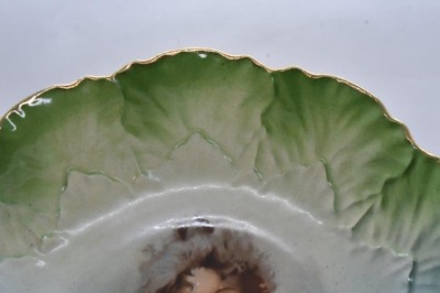 Handpainted porcelain 10.5"d bowl, Flossie portrait - 3