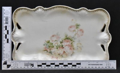 (2) R.S. Prussia dresser trays, 11.5" x 7.5", roses, 1 w/ red mark - 9