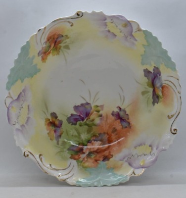 (2) R.S. Prussia 10"d bowls, floral designs and floral border molds - 8