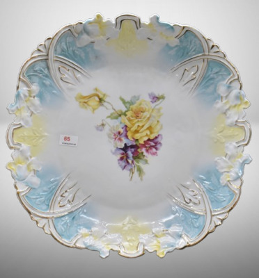 Mrkd. Germany Saxe Altenburg 12"d plate, floral design and border